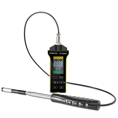 BTMETER Hot Wire Anemometer - CFM/CMM Digital Air Flow Meter, Wind Speed Meter Measure 0.2~67Mph, Thermal Anemometer with 360° Revolve Telescopic Probe for HVAC Duct Air Vent BT-5000Y