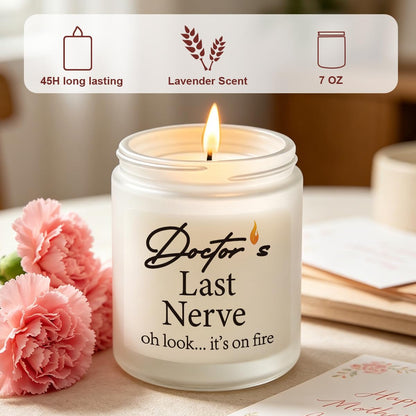 Doctor Gifts for Women Thank You Appreciation Doctor Day Birthday Retirement Gift for Physician Medical Woman Friends Family Sisters Novelty Lavender Scented Soy Candle Gift