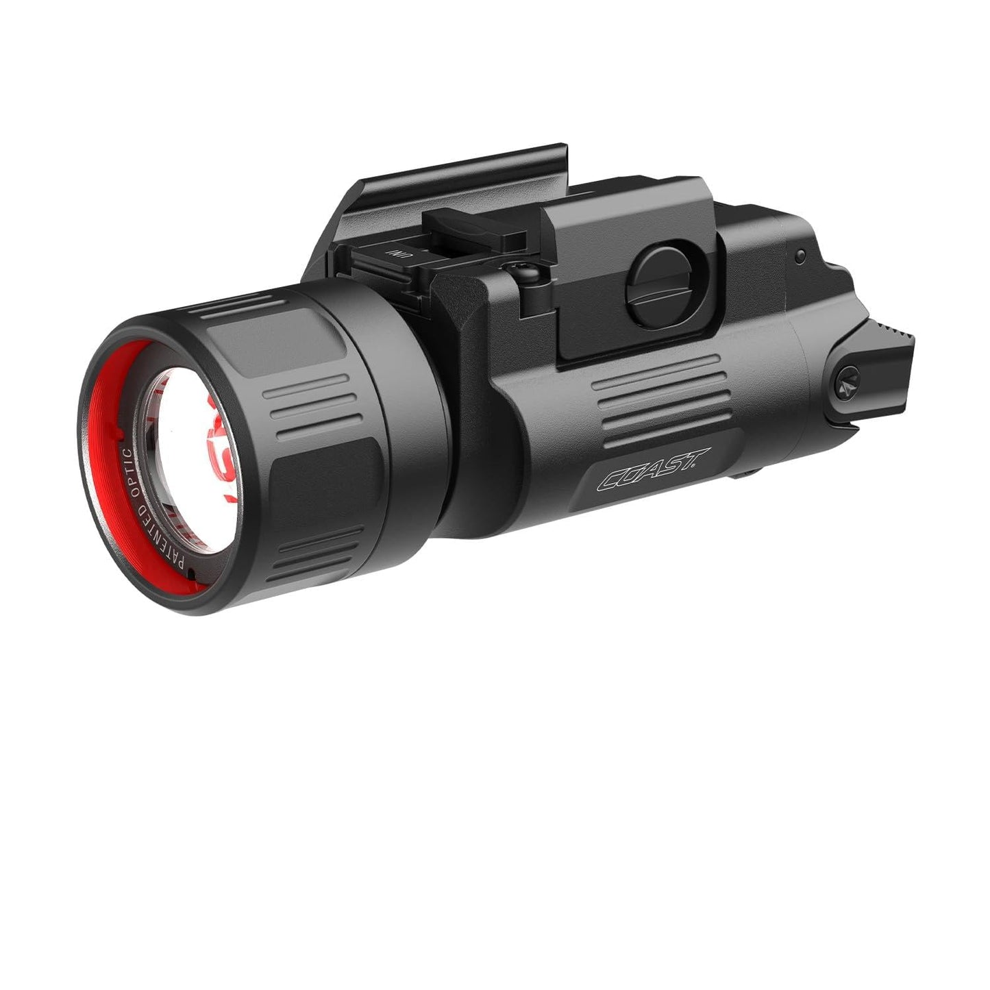 Coast PTX65R Two Beam 1000 Lumen USB-C Rechargeable LED Tactical Weapon Light with Tool-Free Universal/Picatinny Mounting System, and Spot & Flood Beams - IP54 Rating