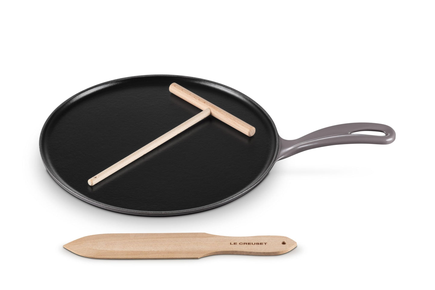 Le Creuset Enameled Cast Iron Traditional Round Crepe Pan, 10.25", Oyster