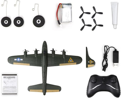 GoolRC B-17 RC Plane 2 Channel RC Airplane 2.4GHz Remote Control Airplane Ready to Fly EPP Foam Glider Fixed Wing RC Aircraft Flight Toys for Beginners and Adults