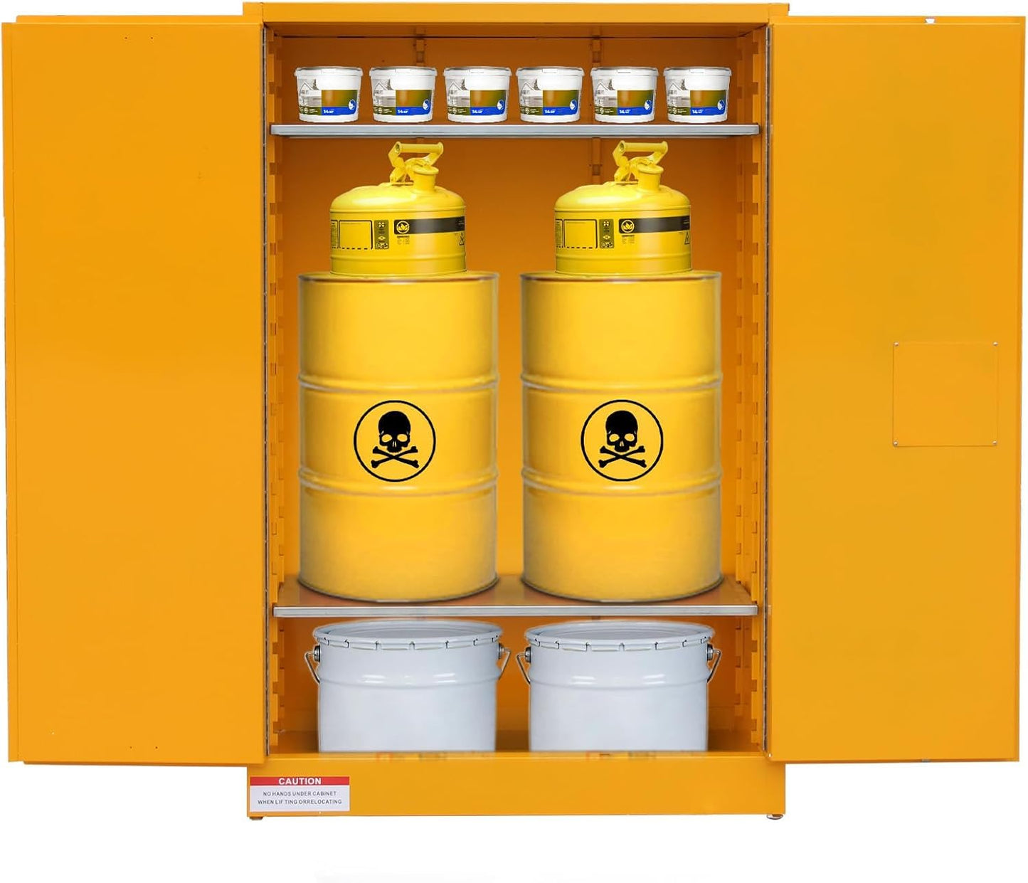Flammable Storage Cabinet 43" x 18" x 65", 45 Gallon Galvanized Steel Flammable Liquid Storage Locker with 2 Adjustable Shelves & Manual-Close Doors, OSHA Compliant Industrial Hazardous Storage