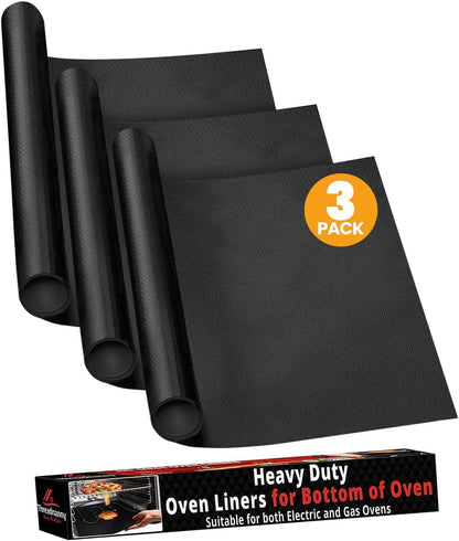 Skiennix Heavy Duty Oven Liners - Non-Stick Teflon Mats for Electric & Gas Ranges | BPA & PFOA Free