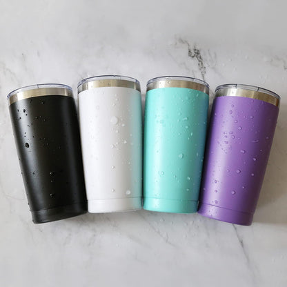 Deitybless 25 pack 20 oz Stainless Steel Insulated Tumbler with Straw and Lid, Double Wall Travel Coffee Mug Vacuum Insulated Bulk Tumbler, Suitable for Vehicle Cup Holders Black