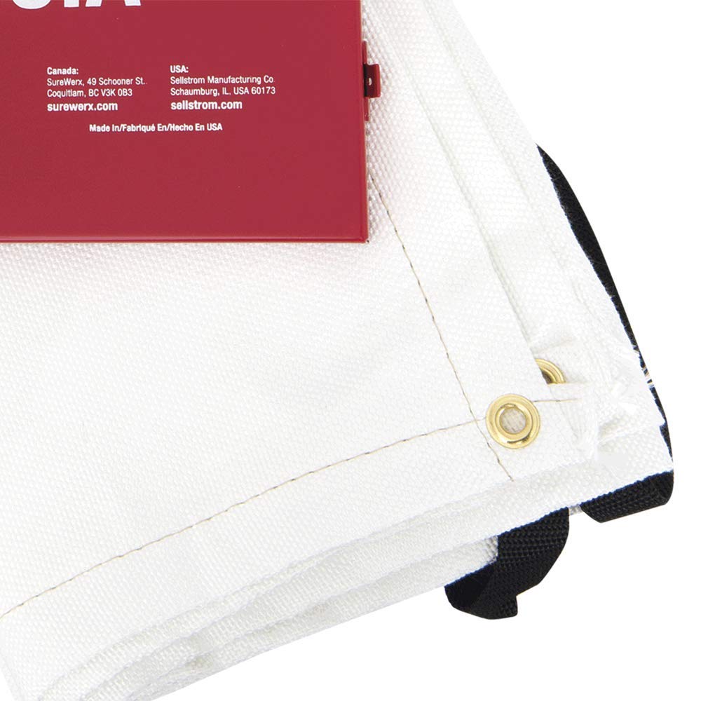 High Temperature Resistant 100% Fiberglass Emergency Fire Blanket with Red Steel Storage Cabinet, 6' x 5', White