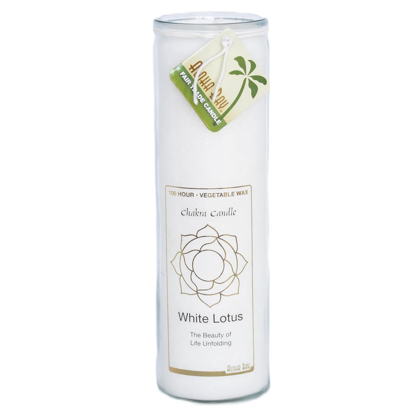 Aloha Bay Chakra Candle Jar, White Lotus