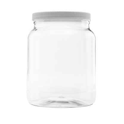 CLEARVIEW CONTAINERS Plastic Storage Jars with Leak Proof Lids, BPA Free, Hand Wash Only (64oz, 1PK White)