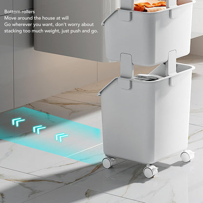 3 Tier Laundry Basket Organizer with Wheels, Tiered Laundry Basket Organizer, with Portable Storage Baskets, for Kitchen Bathroom Bedroom Laundry Room
