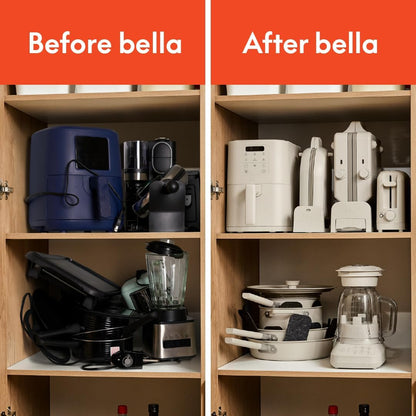 Bella 9-Piece Ceramic Nonstick Cookware Set - EverGood™ Coating, Dishwasher & Oven Safe, Oatmilk Color