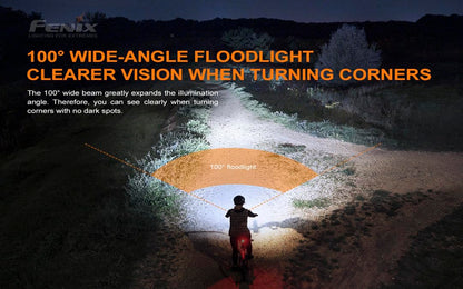 Fenix BC26R Rechargeable Bike Light, 1600 Lumens Bicycle Headlight with USB-C Charging, IP68 Waterproof, Wide Beam, Quick Release Mount for Road Cycling, Mountain Bike and Commuting