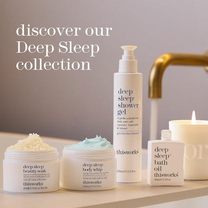 This Works Deep Sleep Heavenly Candle, 220 g - Luxury Candle Enriched with Essential Oils of Lavender, Camomile and Vetivert - Hand Poured Scented Candle with a 40hr Burn Time for a Calming Experience