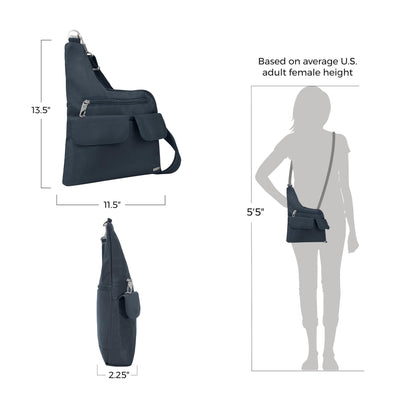 Travelon Anti-Theft Cross-Body Bag, Two Pocket