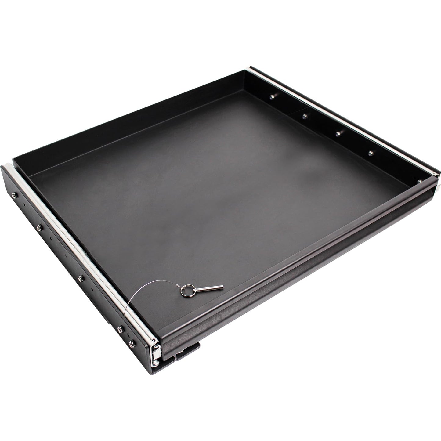 Heavy Duty Steel Sliding Battery Tray,Generator Slide Out Tray for RV, Universal RV Storage Rack for Tools and Outdoor Gear (24"x24"x2.7")