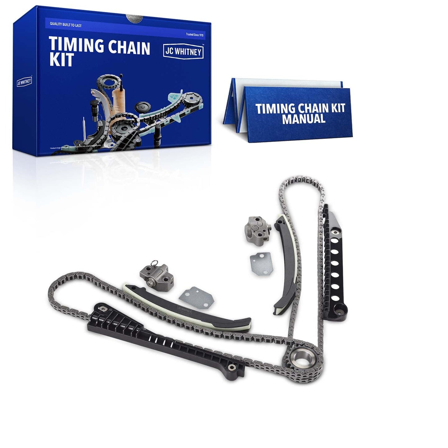 JC Whitney JFBAJCWTCK00082 Engine Timing Chain Kit with Tensioner - Fits SOHC V8 5.4L - Compatible with Ford F-150 97-01, F-250 97-99, F-250/F-350 Super Duty 99-01, Expedition E-150 Econoline 97-01