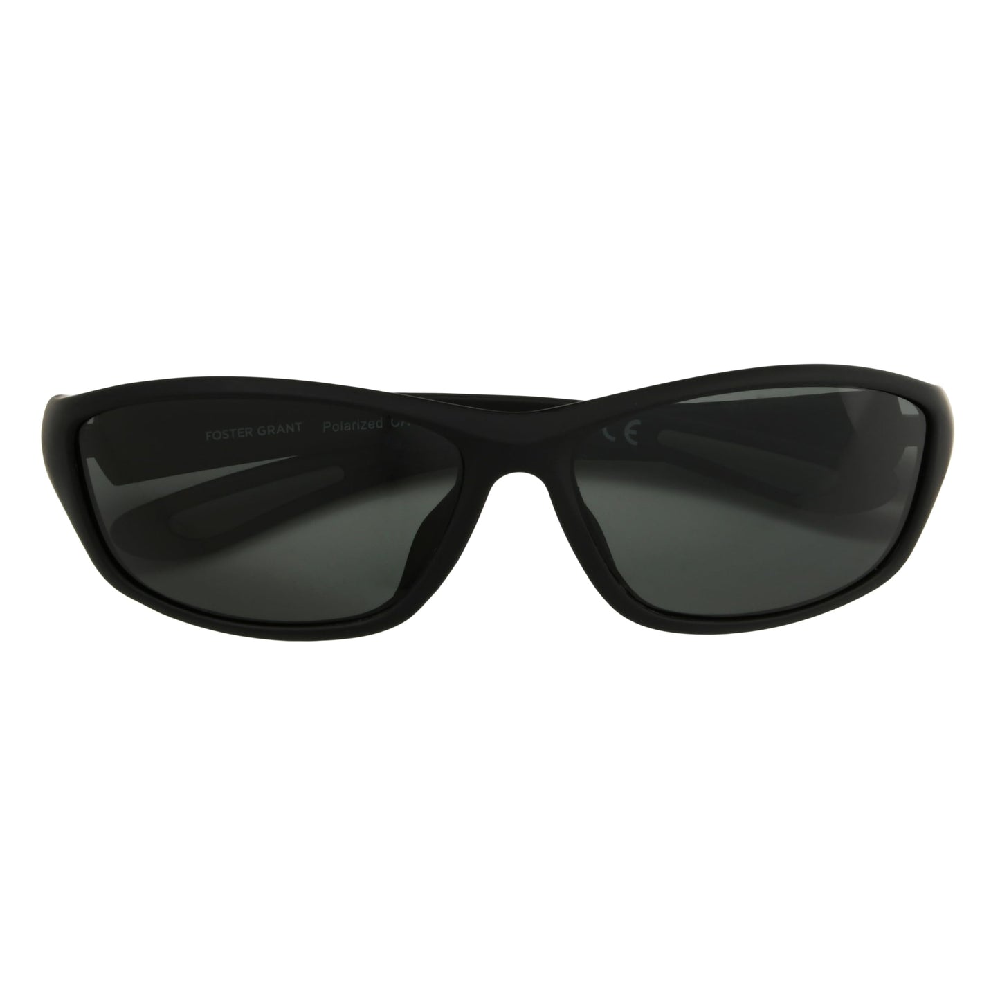 Foster Grant, mens, Backstop Wrap Polarized Sunglasses, Black/Black, 150 mm