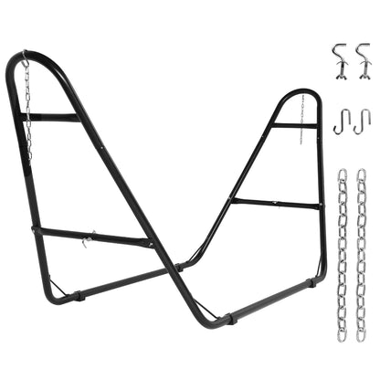 UEAKPIC Double Heavy Duty Steel Hammock Stand Only, 550 Pound Capacity, Portable, Easy Assembly, Adjustable for Indoor, Yard, Camping, or Outdoor, Patio LBS(Black)