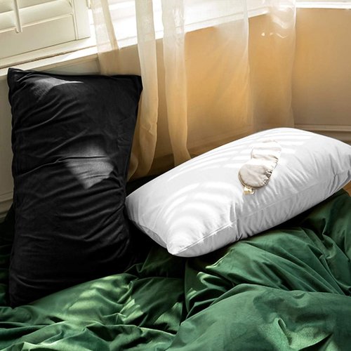 FLXXIE Velvet Pillowcases - Soft & Cozy Zipped Decorative Cases for Bedroom | 20x30 Inches, Navy Blue - 2 Pack