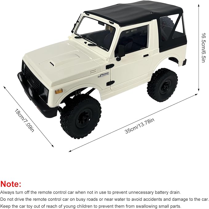 RC Rock Crawler WPL C74-1 RC Truck 1:10 Scale 2.4GHz Remote Control Truck 4WD All Terrain Off-Road RC Crawler with LED Lights and 2 Rechargeble Batteries for Adults