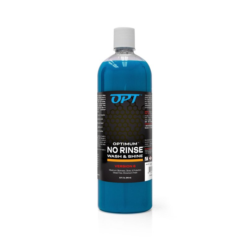 Optimum No Rinse Wash and Shine Version 6 - ONR Rinseless Car Wash Soap for Auto Detailing, Use On Paint, Ceramic Coatings, Glass, Interior (32 Oz)