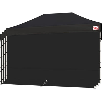 Tradesparker 10x20 Pop up Canopy Sidewall Kit Only, 3 Sidewalls & 1 Doorwall Removable Zipper End Fit for Commercial Instant Tent Canopies,NOT Excluding Top and Frame,Black