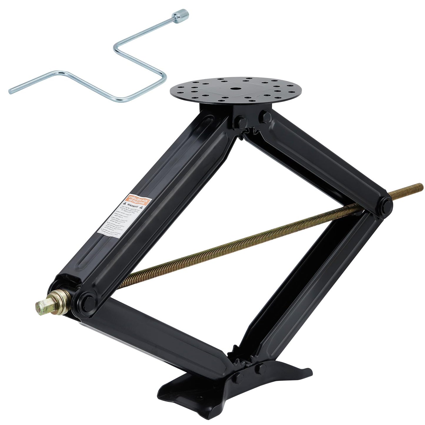 7500 LBS Heavy Duty Scissor Jacks Set of 4, 4 in to 30 in Adjustable Camper Trailer RV Leveling Stabilizer, Car Scissor Lift Jack with Crank Handle & Drill System for Travel Trailer Camper