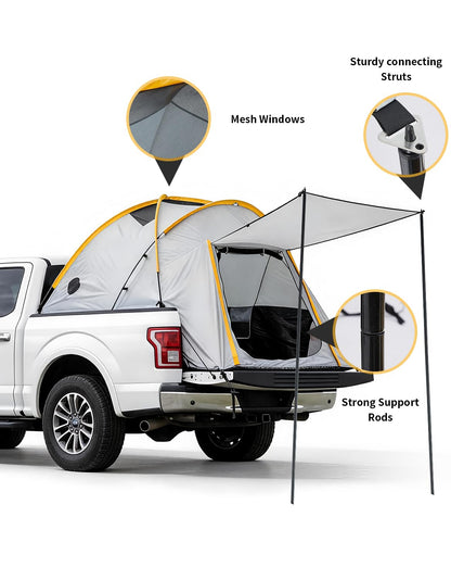 Truck Bed Tent with Awning Pickup Truck Tent for 8.2 ft Bed Waterproof PU3000 Oxford Camping Tent Portable Truck Camper for Chevy Silverado Ram GMC