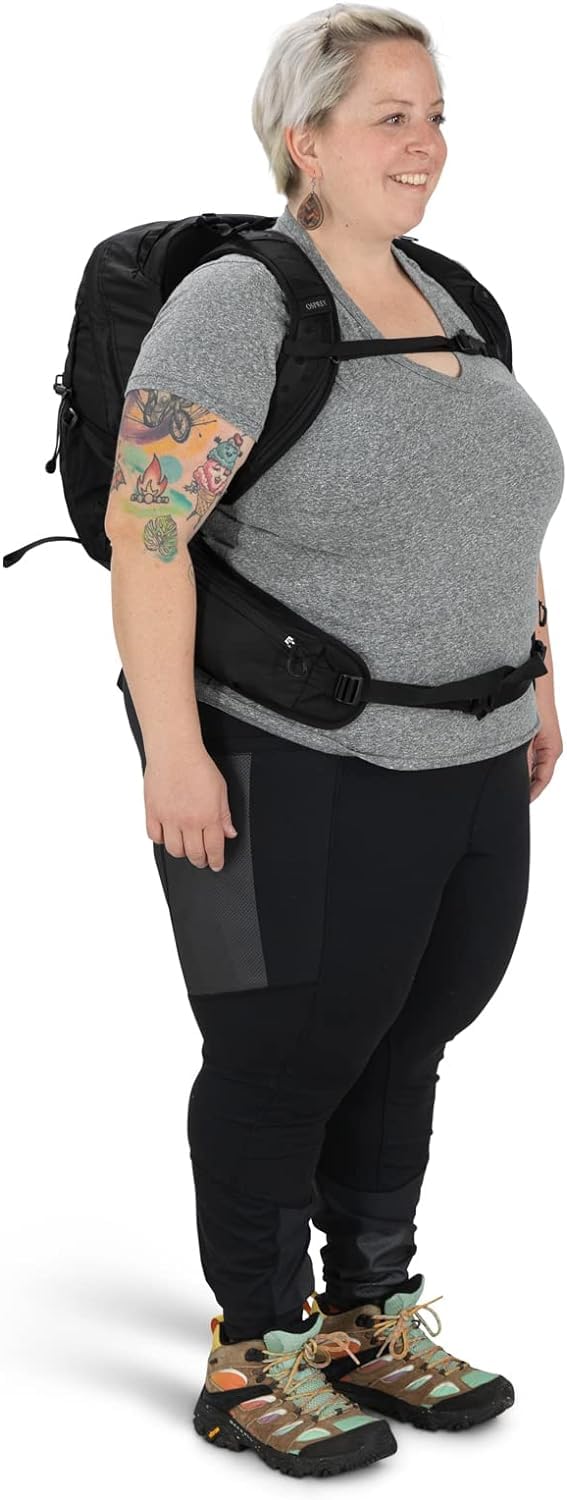Osprey Tempest 20L Women's Hiking Backpack with Hipbelt, Stealth Black, WXS/S, Extended Fit