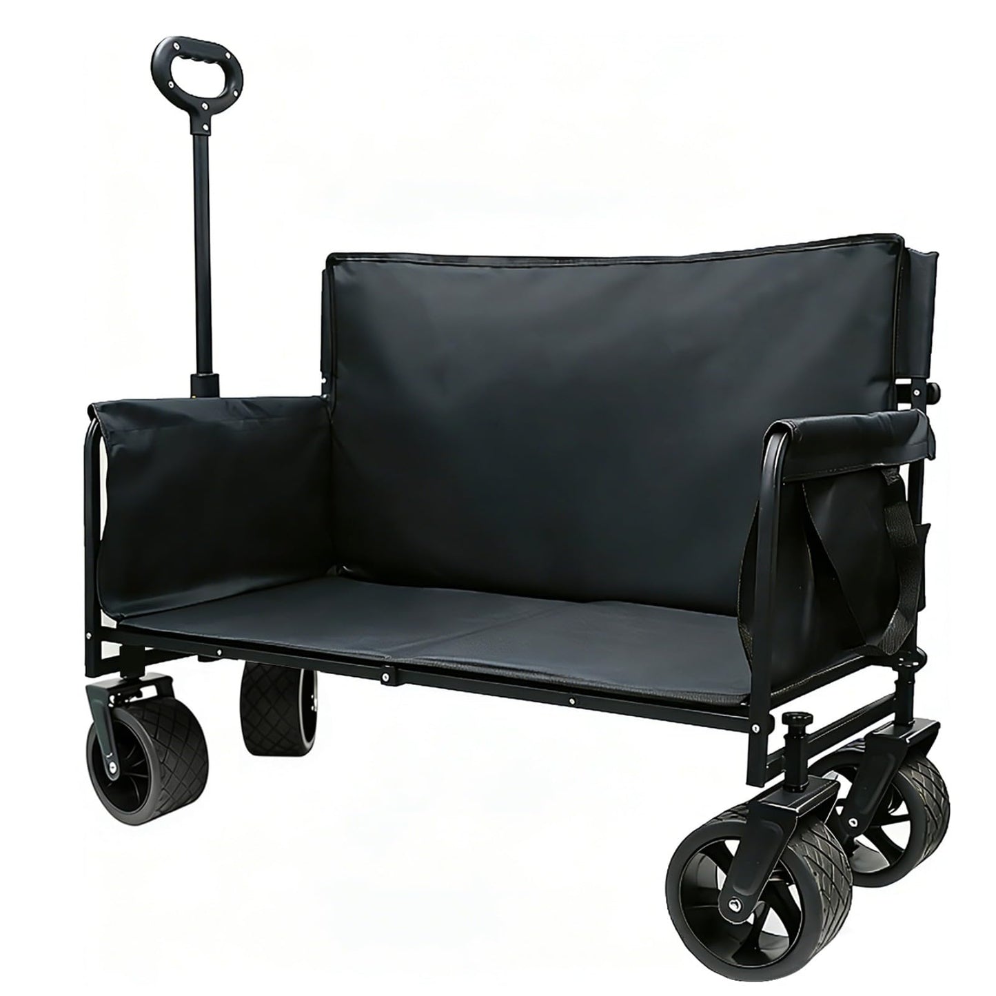 Collapsible Foldable Wagon Cart with Wheels 240L Capacity Folding Sports Wagons, 560LBS Load Large 3-in-1 Grocery Heavy Duty Carts for Sand, Beach, Camping, Fishing