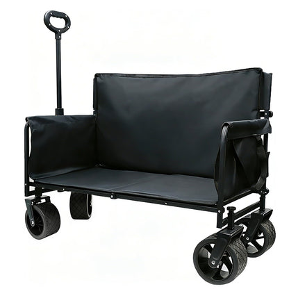 Collapsible Foldable Wagon Cart with Wheels 240L Capacity Folding Sports Wagons, 560LBS Load Large 3-in-1 Grocery Heavy Duty Carts for Sand, Beach, Camping, Fishing