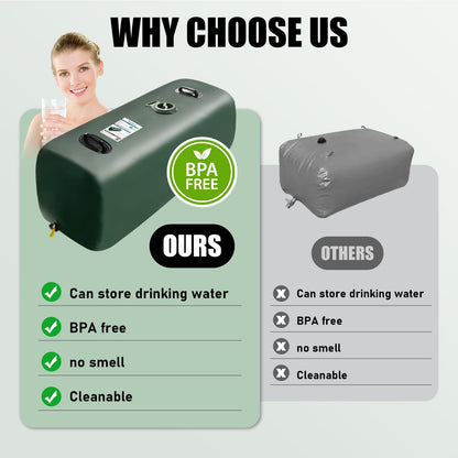 LATHEVEE Drinking Water Storage Bladder,25 Gallon Portable Water Bladder Tank, RV Water Tank, Can Be Used for Storing Drinking Water, Camping, Traveling, Wilderness Survival Patrols, Etc.