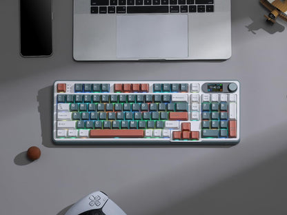 RK ROYAL KLUDGE S98 Mechanical Keyboard w/Smart Display & Knob, Top Mount 96% Wireless Mechanical Keyboard BT/2.4G/USB-C, Hot Swappable, Software Support, Creamy Sounding, 98 Keys
