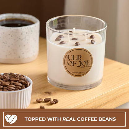 Becky Home 3 Wick Candle, 14.5oz Coffee Scented, Espresso Candles, Roast Coffee, Macchiato Candle, Large Jar Candles for Women, Gift for Men and Women