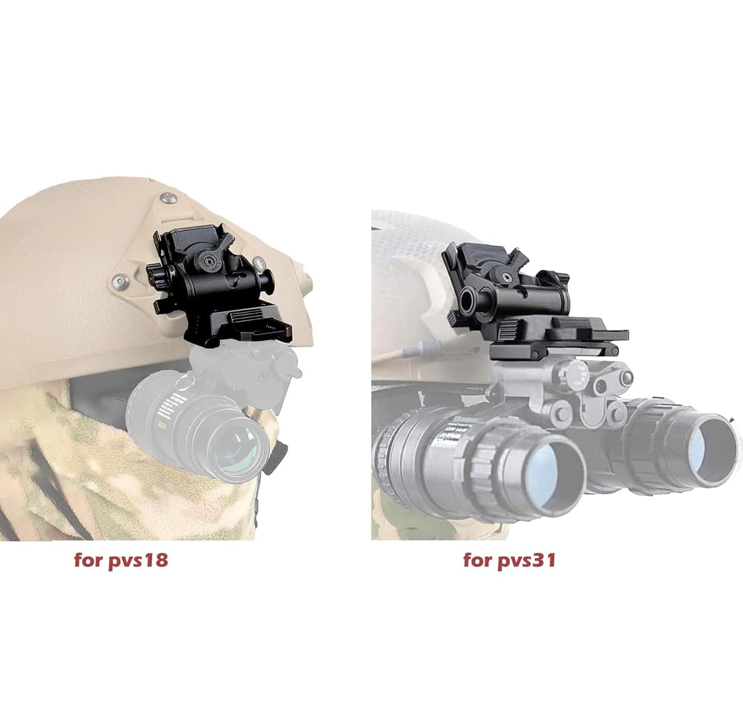 YSS PVS 14 Binocular Bridge Mount Modular Interface NVG Mount Adapter with AN/PVS-14 Dovetail Shoe and L4G24 Helmet Mount Suitable Monocular/Binocular Night Vision Goggles Aluminum Hollow Design