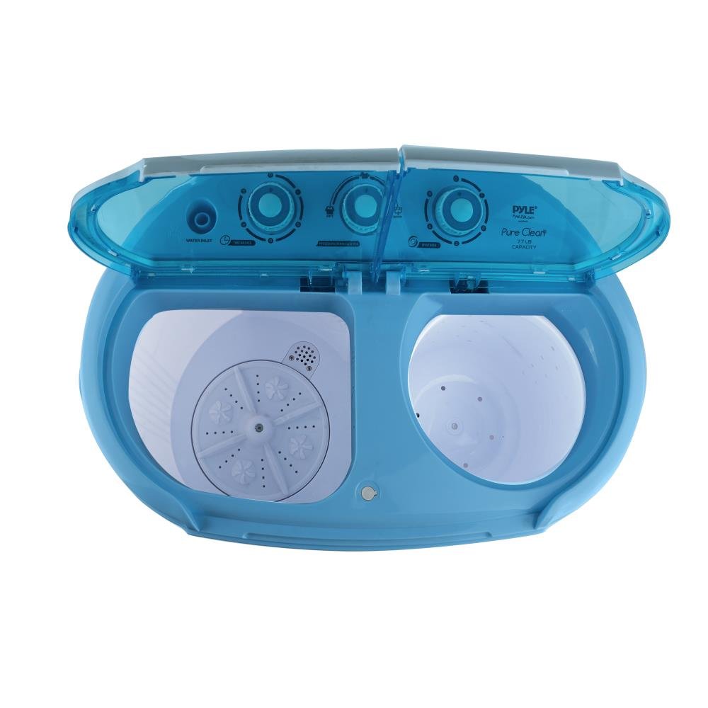 Pyle Upgraded Version Pyle Portable Washer & Spin Dryer, Mini Washing Machine, Twin Tubs, Spin Cycle w/Hose, 11lbs. Capacity, 110V - Ideal For Compact Laundry