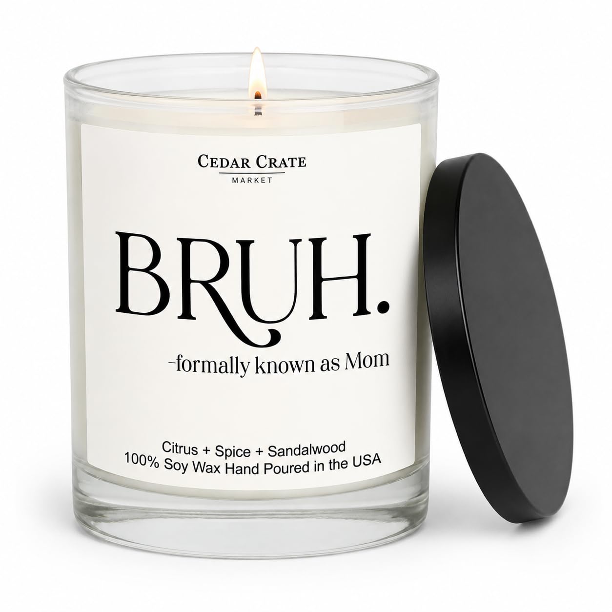 Mom Gifts - Mothers Day Gifts from Son, Daughter, Children - Bruh Formally Known as Mom Scented Candle | Funny, Cool Present for Women Birthday Unique, Best Mother Ever, Wife Gift Ideas