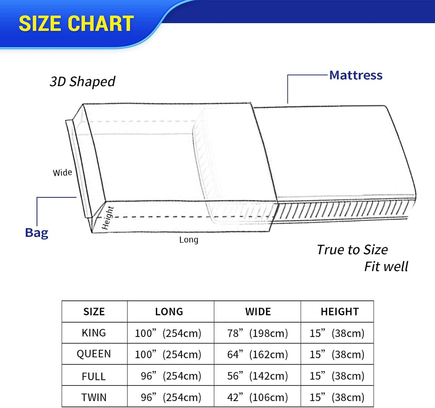 Queen Size Mattress Bag - Heavy-Duty Plastic Protector for Moving | 1PK Mattress Cover