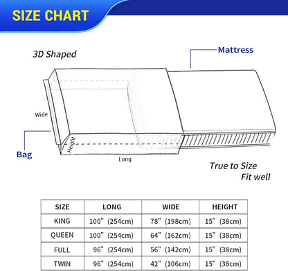 Queen Size Mattress Bag - Heavy-Duty Plastic Protector for Moving | 1PK Mattress Cover
