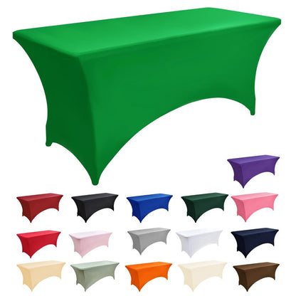 ZarzaaSik 2-Pack 4ft Spandex Table Covers for Rectangular Folding Tables - Wrinkle Resistant Stretch Tight Table Cloths - Ultimate Fitted Table Protector for Parties, Banquet, and Wedding