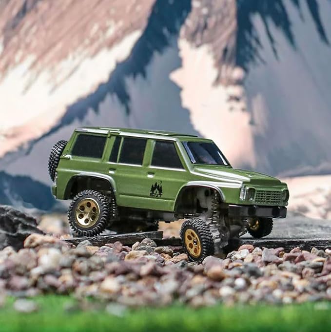 OY41-Y60 RC Rock Crawler 1/64 Scale 2.4G Full Proportional RC Electric Mini Crawler Model 15KM/H High Speed with Independent Suspension Gift for Adults - Bright Camouflage