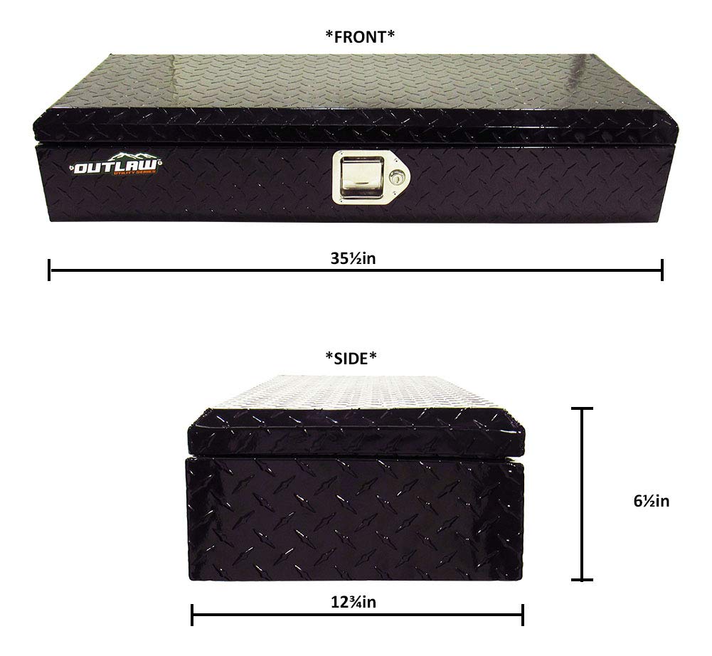 Outlaw OU2001 ATV/UTV Front Aluminum Storage Box Rack Cargo Mount Trunk Luggage - Offroad Trail Storage Container for Quads, Four Wheeler, Utility Vehicles - Weather Proof - Black Powder Coat