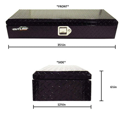 Outlaw OU2001 ATV/UTV Front Aluminum Storage Box Rack Cargo Mount Trunk Luggage - Offroad Trail Storage Container for Quads, Four Wheeler, Utility Vehicles - Weather Proof - Black Powder Coat