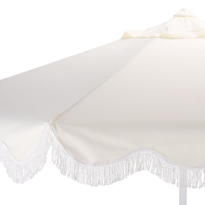 SAFAVIEH Outdoor Patio Furniture Collection – Torsa 9 Ft Crank Patio Umbrella, Ivory & White Pole, Market Umbrella with Crank Lift (PAT8024A)