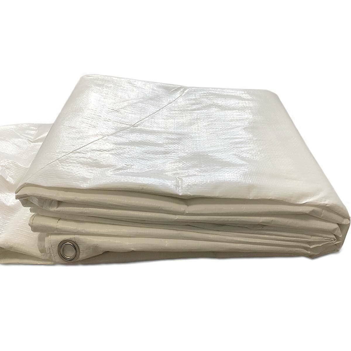 20x40 Economy Canopy Sidewall Kit, Complete Set of (6) 20 Foot Solid White Side Walls for 7 Foot Tall Outdoor Party Frame and Pole Tents, Water Resistant Woven Polyethylene 6 mil - Tent not Included