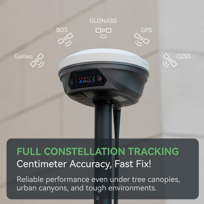 E1 Pro RTK GNSS Surveying Equipment, GNSS RTK GPS with IMU Rover Receiver, GPS RTK with Larger HD Color Screen and Handheld Collector, 1cm Accuracy, 60° Tilt Survey, 15km UHF Range