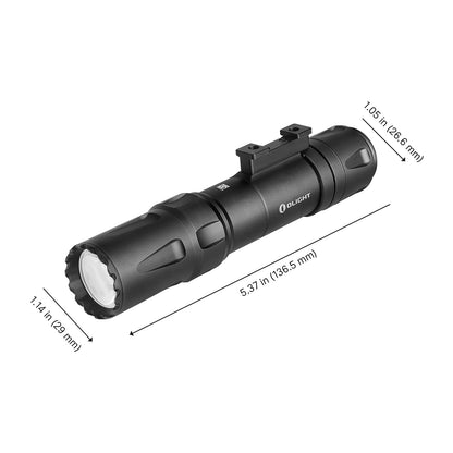 OLIGHT Odin 2000 Lumens Picatinny Rail Mounted Rechargeable Tactical Flashlight with Remote Pressure Switch, 300 Meters Beam Distance, Powered by Battery(Black)