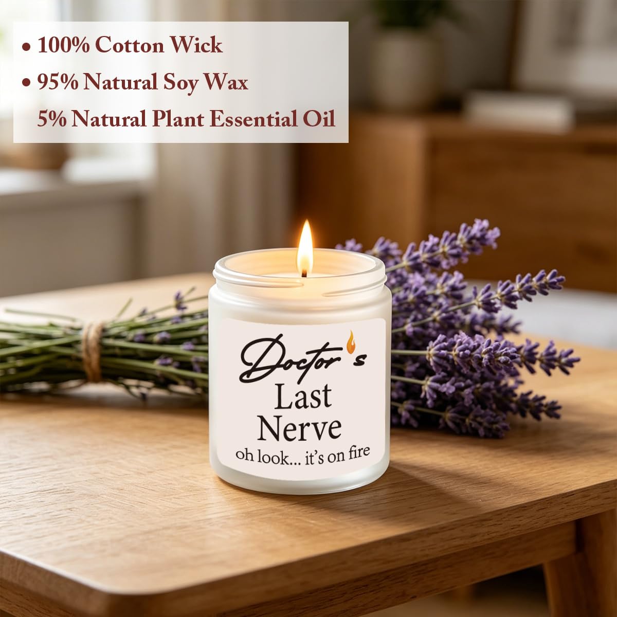 Doctor Gifts for Women Thank You Appreciation Doctor Day Birthday Retirement Gift for Physician Medical Woman Friends Family Sisters Novelty Lavender Scented Soy Candle Gift