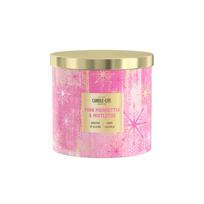 Candle-lite Holiday Scented Candles, Red Apple and Zesty Orange, 14 oz 3-Wick Jar Candle, Proudly Poured in The USA, Christmas Home Decor Candle, 45 Hours of Burn Time, Holiday Gift for Men and Women