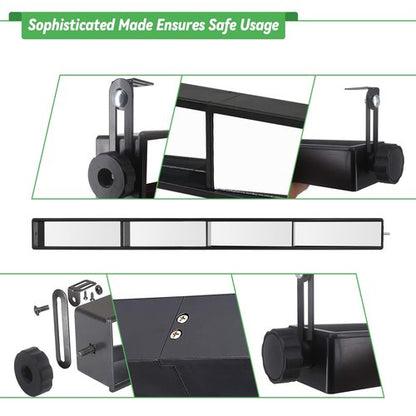 Cartalia Universal Golf Cart 4 Panel Rear View Mirror for EZGO Club Car Yamaha, 35.8" Length Wide Angle Panoramic Mirror Eliminate Blind Spots for ATV UTV Vans Trucks, Included All Hardware