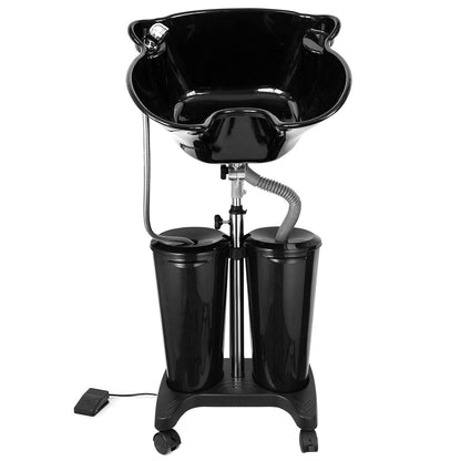 johgee Adjustable Portable Shampoo Bowl with Electric Pump,Hair Washing Station Sink with Buckets&Drain Hoses,Portable Wash Bowl for Hairstylist,Portable Salon Sink Hair Wash Basin for Home Barber Use