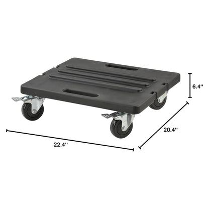 SKB Roto Rack/Shallow Rack Caster Platform with 4 Locking Wheels for Transport, 2 42-Inch Straps to Secure Caster Board to Rack, Black